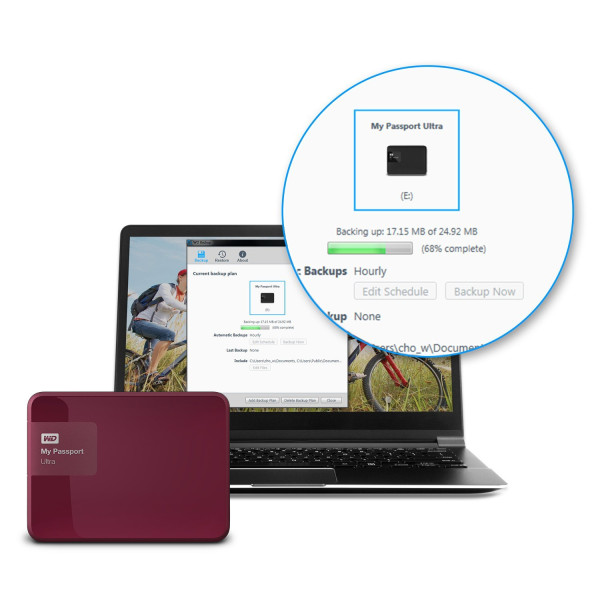 НЖМД WD 2.5 USB 3.0 1TB My Passport Ultra Wild Berry